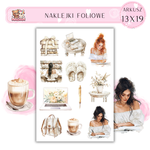 Naklejki Foliowe 13x19 Boho Planner – Swobodny styl i kreatywność na co dzień! Madam 1
