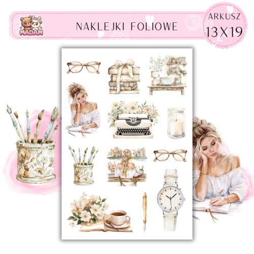 Naklejki Foliowe 13x19 Boho Planner – Swobodny styl i kreatywność na co dzień! Madam 2