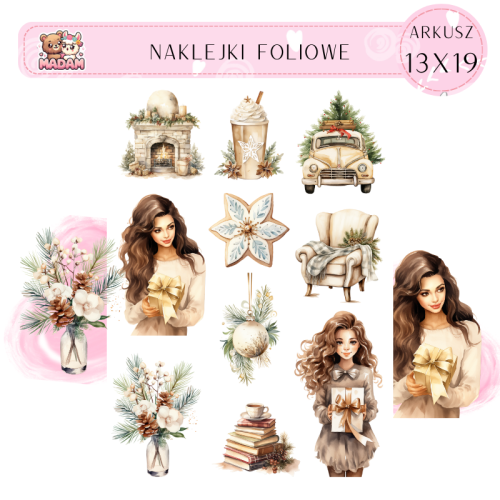Naklejki Foliowe 13x19 Ciepłe Święta – Magia bliskości i świątecznego klimatu! Madam 1