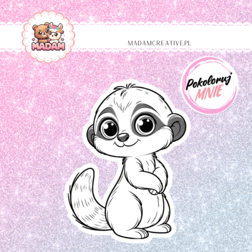 naklejka-do-kolorowania-dla-dzieci-surykatka-madam-creative.