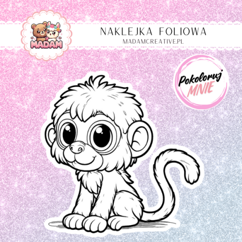 naklejka-do-kolorowania-dla-dzieci-malpa-madam-creative