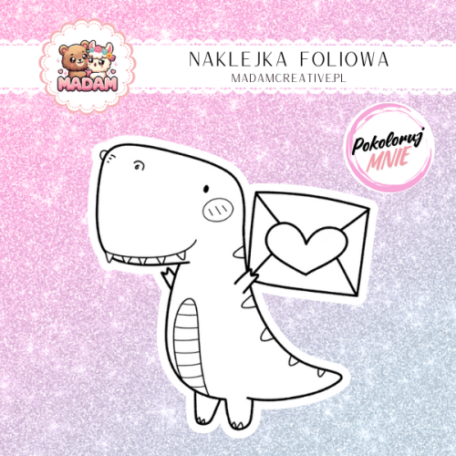 naklejka-do-kolorowania-dla-dzieci-dinozaur-list-madam-creative