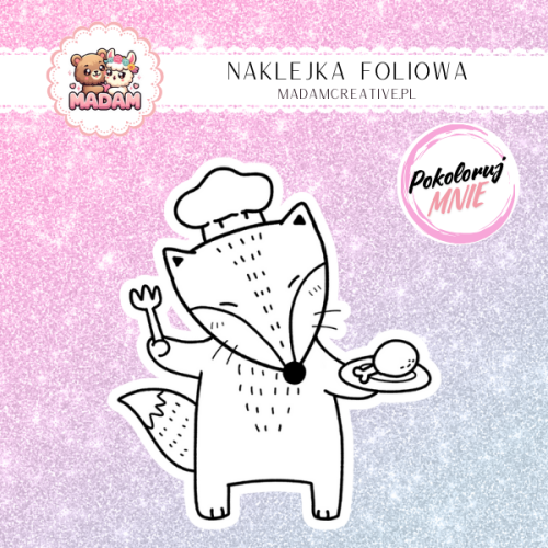 naklejka-do-kolorowania-dla-dzieci-lis-kucharz-madam-creative