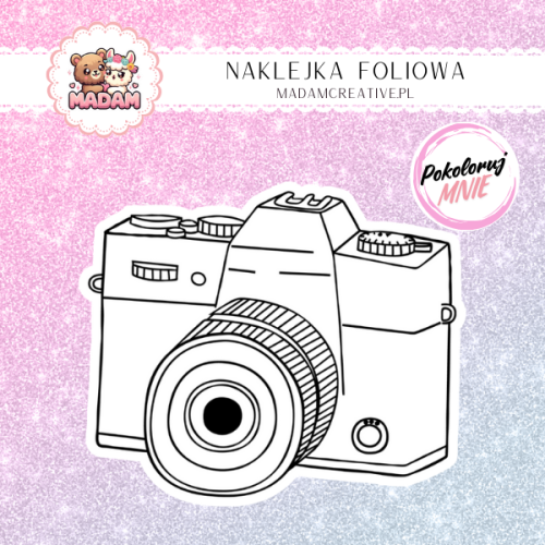 naklejka-do-kolorowania-dla-dzieci-aparat-lustrzanka-madam-creative