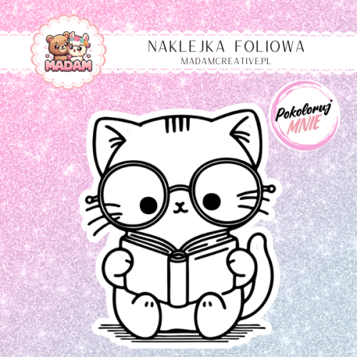 naklejka-do-kolorowania-dla-dzieci-kot-ksiazka-madam-creative
