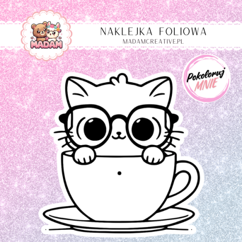 naklejka-do-kolorowania-dla-dzieci-kot-w-filizance-madam-creative