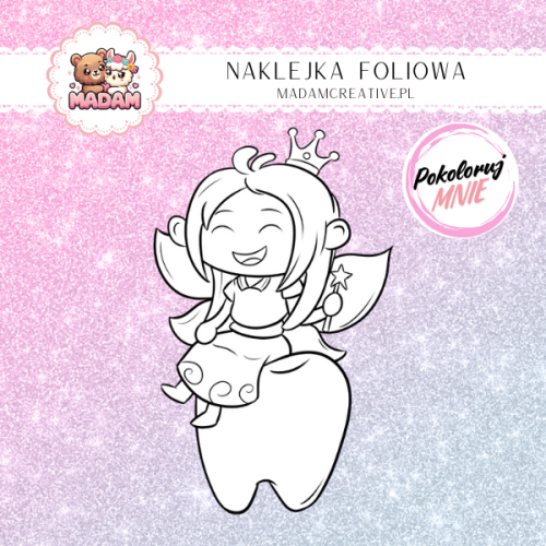 naklejka-do-kolorowania-dla-dzieci-wrozka-zebuszka-madam-creative