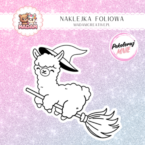 naklejka-do-kolorowania-dla-dzieci-lama-czarownica-madam-creative