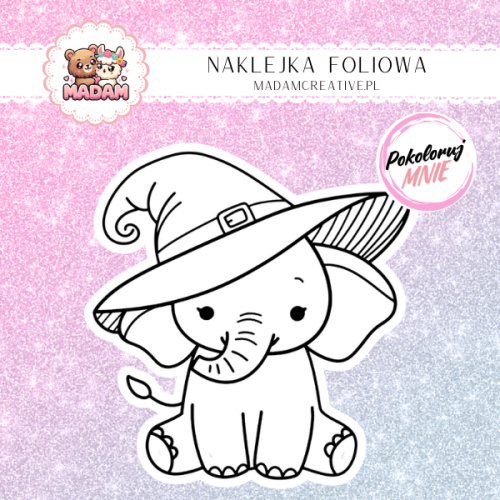 naklejka-do-kolorowania-dla-dzieci-slon-czarodziej-madam-creative