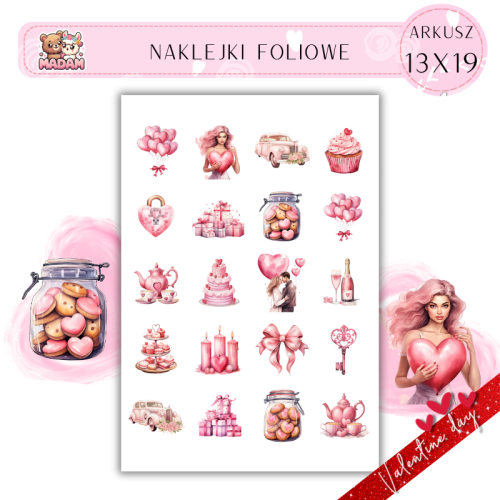 Naklejki Foliowe 13x19 Klasyczne Walentynki - Tradycja miłości w ponadczasowym stylu! Madam