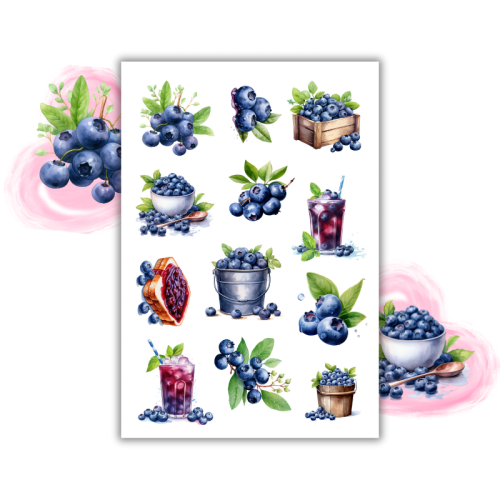 Naklejki Foliowe 13x19 Jagody – Niebieskie kropki lasu gotowe do użycia! Madam
