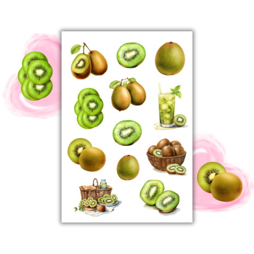 Naklejki Foliowe 13x19 Kiwi – Zielony środek, milion pomysłów! Madam