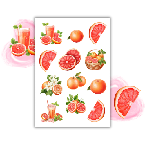 Naklejki Foliowe 13x19 Grejpfruty – Cytrusowy miks słodyczy i charakteru! Madam