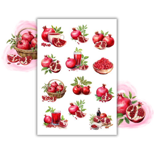 Naklejki Foliowe 13x19 Granaty – Elegancja ukryta w czerwonych ziarenkach! Madam