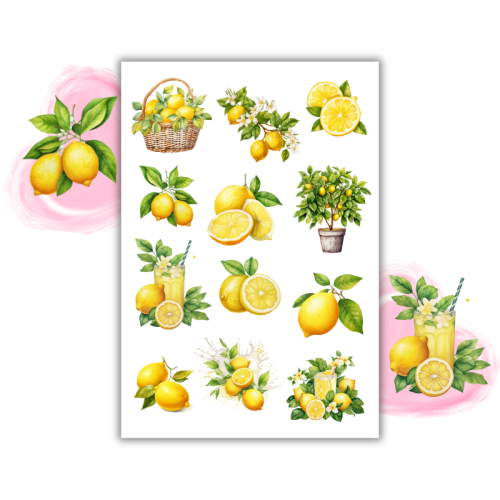 Naklejki Foliowe 13x19 Cytryny – Kwaśna radość i świeżość na papierze! Madam