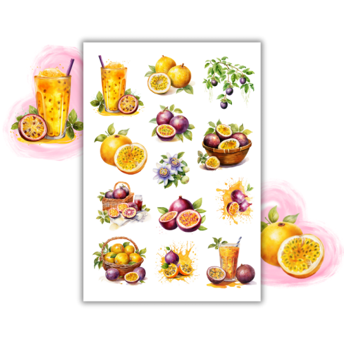 Naklejki Foliowe 13x19 Marakuja – Tropikalne akcenty w artystycznej wersji! Madam