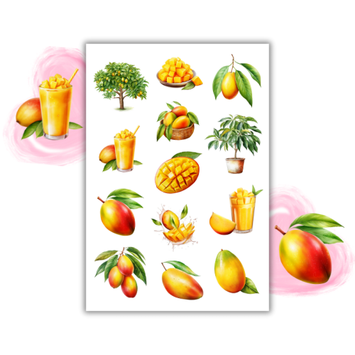 Naklejki Foliowe 13x19 Mango – Tropikalna słodycz zamknięta w ilustracjach! Madam