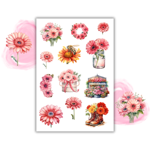 Naklejki Foliowe 13x19 Kwiaty Gerbery – Uśmiech natury w najweselszych kolorach! Madam 2