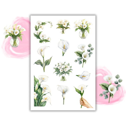 Naklejki Foliowe 13x19 Kwiaty Kalii – Minimalistyczna elegancja z nutą luksusu! Madam