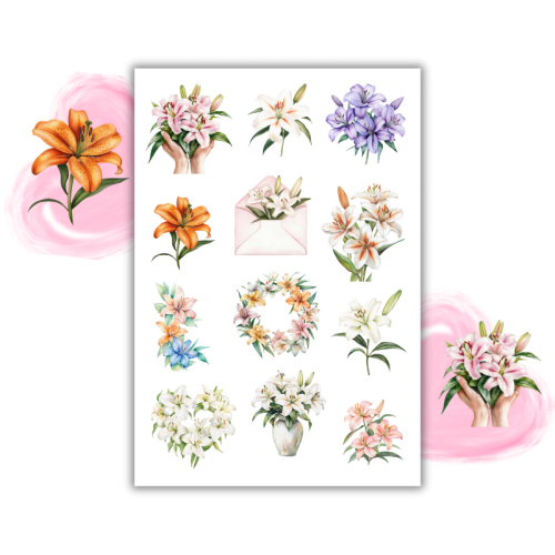 Naklejki Foliowe 13x19 Kwiaty Lilii – Królowa ogrodu w eleganckim wydaniu! Madam