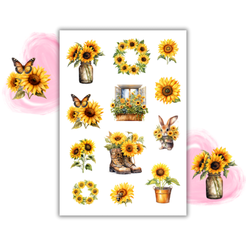 Naklejki Foliowe 13x19 Kwiaty Słonecznika – Zawsze zwrócone ku słońcu, zawsze z uśmiechem! Madam