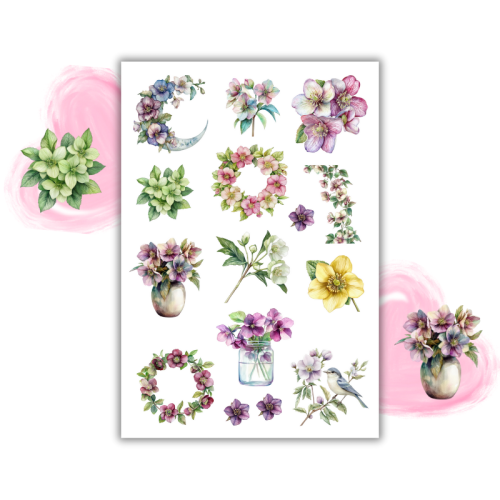 Naklejki Foliowe 13x19 Kwiaty Ciemiernika – Zimowa elegancja w kwiatowym wydaniu! Madam