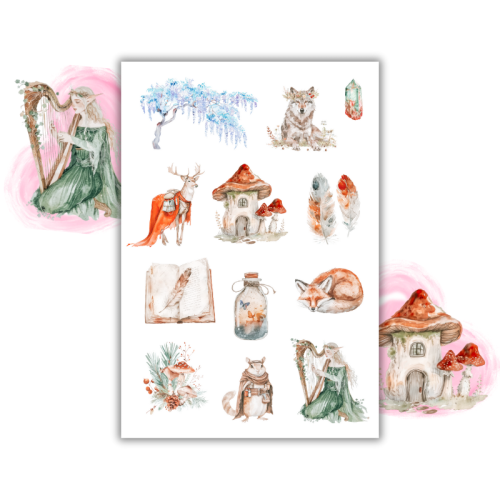 Naklejki Foliowe 13x19 Magiczny Las – Gdzie jelenie szepczą, a grzyby świecą w ciemności! Madam.