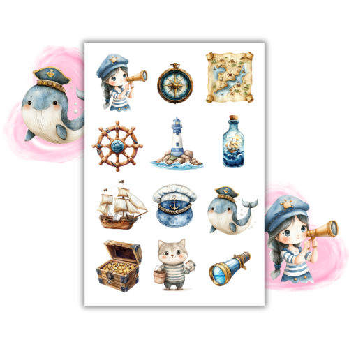 Naklejki Foliowe 13x19 Morska Przygoda – Kotwice, statki i wiatr od oceanu! Madam