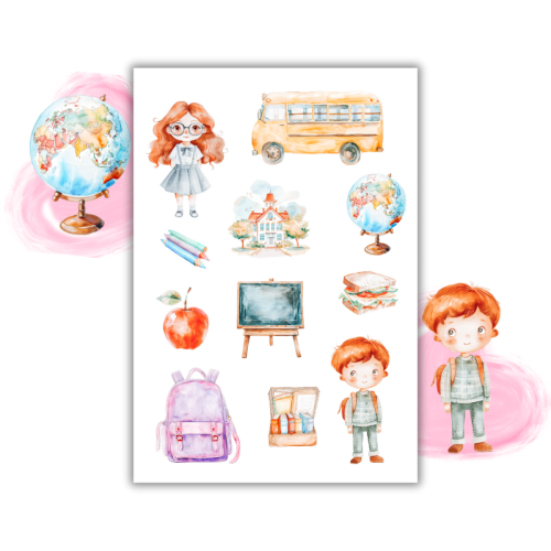 Naklejki Foliowe 13x19 Back to School – Kolorowy powrót do szkolnych przygód! Madam.