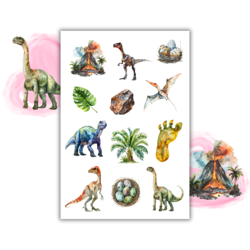 Naklejki Foliowe 13x19 Dinozaury – Duże łapy, wielkie przygody! Madam.