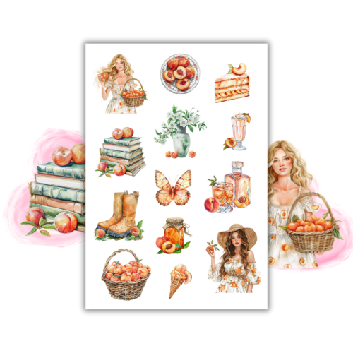 Naklejki Foliowe 13x19 Brzoskwiniowy Ogród – Owocowy zakątek pełen koloru i smaku! 3 MaDam Creative