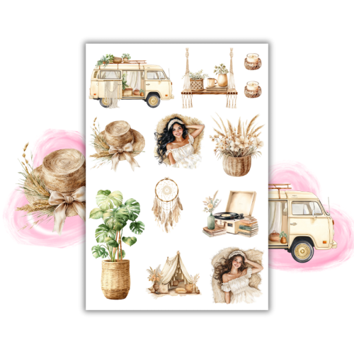 Naklejki Foliowe 13x19 Boho Podróż – Vanlife, natura i marzycielska wolność. 2 MaDam Creative