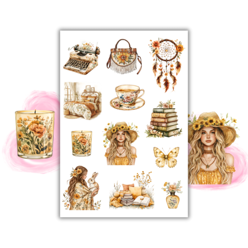 Naklejki Foliowe 13x19 Boho Kwiatowa Wiosna – Natura w delikatnych barwach! Madam