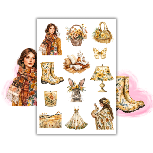 Naklejki Foliowe 13x19 Boho Kwiatowa Wiosna – Natura w delikatnych barwach! Madam 2