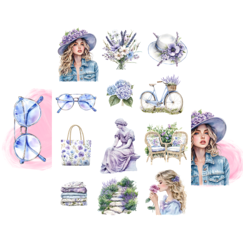 Naklejki Foliowe 13x19 Lawendowa Wiosna – Kwiaty, spokój i fioletowe ukojenie MaDam Creative