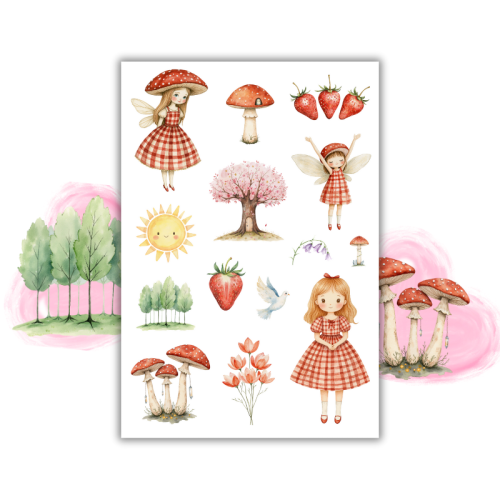 Naklejki Foliowe 13x19 Bajkowa Wiosna – Wróżki, grzybki i magiczne ogrody MaDam Creative