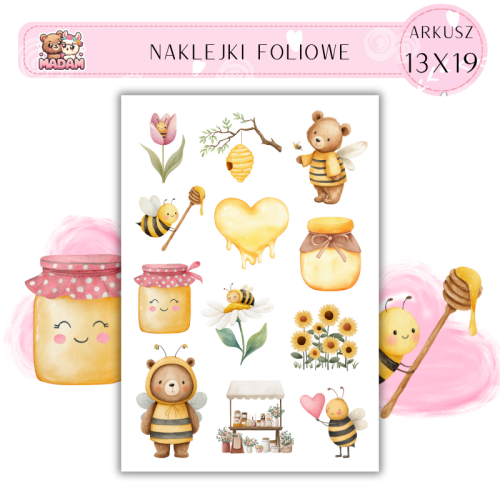 naklejki-foliowe-13x19-pszczoły-i-miod-madam-creative-5907080287404-1
