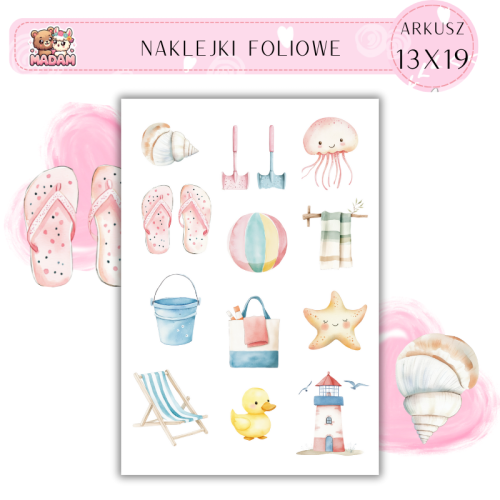 Naklejki Foliowe 13x19 Letni Ocean MaDam Creative