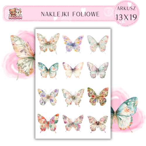 Naklejki Foliowe 13x19 Motyle MaDam Creative