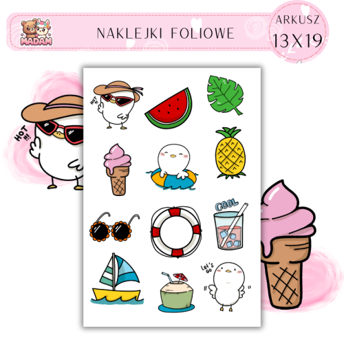 Naklejki Foliowe 13x19 Wakacyjna Plaża  MaDam Creative