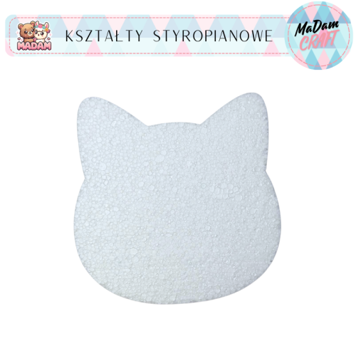 Baza styropianowa głowa kota 20 cm do dekoracji DIY MaDam Creative