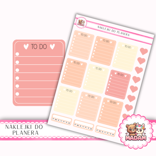 Naklejki planerowe TO DO Soft Morning 13x18 do planera Bullet Journal MaDam Creative
