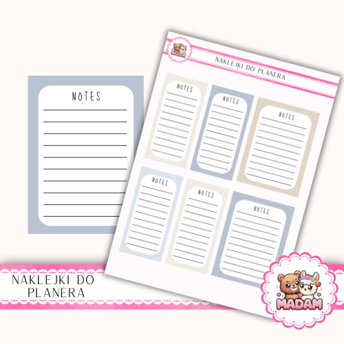 Naklejki planerowe notesy minimalistyczne Fresh Minimal 13x18 do planera Bullet Journal MaDam Creative