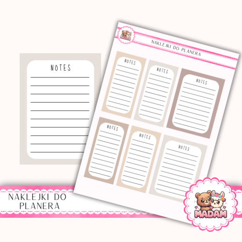 Naklejki planerowe notatki boho Warm Cozy 13x18 do planera Bullet Journal MaDam Creative