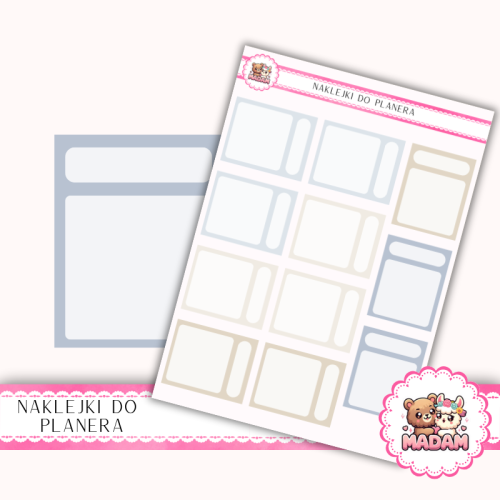 Naklejki planerowe notatki minimalistyczne Fresh Minimal 13x18 do planera Bullet Journal MaDam Creative