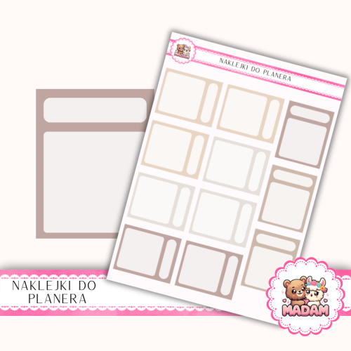 Naklejki planerowe notatki boho Warm Cozy 13x18 do planera MaDam Creative