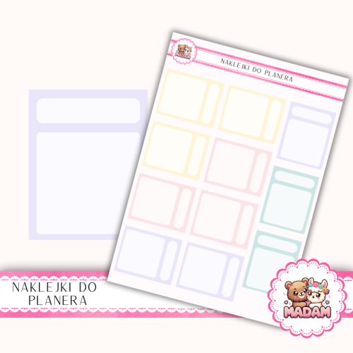 Naklejki planerowe notatki neutralne Sage Calm 13x18 do planera Bullet Journal MaDam Creative