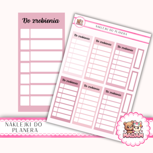 Naklejki planerowe listy zadań różane Romantic Rose 13x18 do planera Bullet Journal MaDam Creative