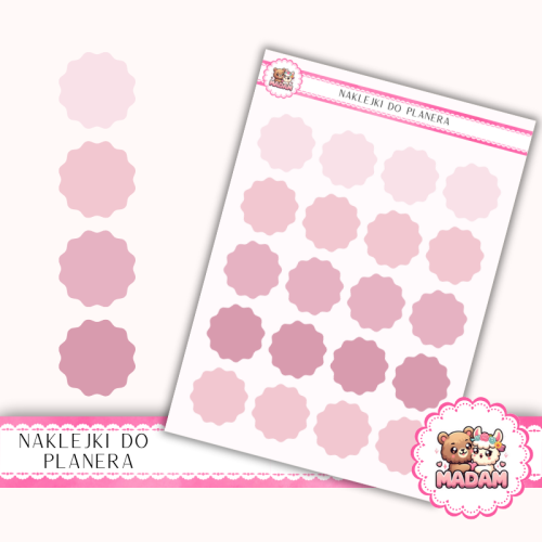 Naklejki planerowe pieczątki Romantic Rose 13x18 do planera Bullet Journal MaDam Creative