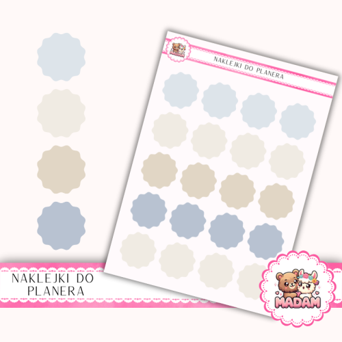 Naklejki planerowe pieczątki Fresh Minimal 13x18 do planera Bullet Journal MaDam Creative